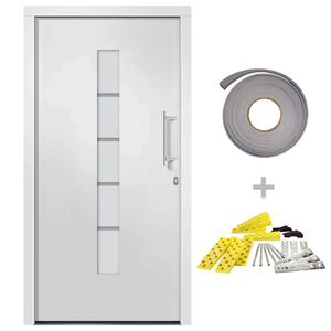 vidaXL Haust&uuml;r Aluminium und PVC Wei&szlig; 100x200 cm