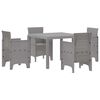 vidaXL Garten Essgruppe 5 pcs Hellgrau Polypropylen