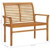 vidaXL Gartenbank mit Hellgrüner Auflage 112 cm Massivholz Teak