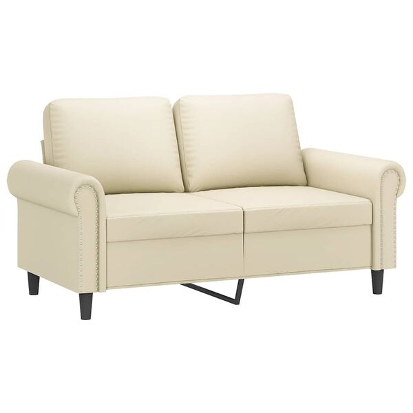 vidaXL 2-Sitzer-Sofa Creme 120 cm Kunstleder