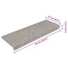vidaXL Treppenmatten Selbstklebend Sisal-Look 15 Stk. 65x21x4 Platina