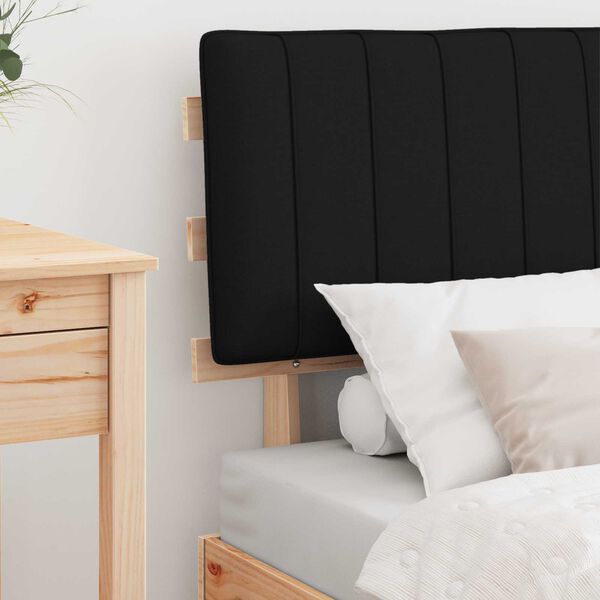 vidaXL Bettgestell mit gepolstertem Kopfteil Schwarz 80 x 200 cm