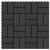 vidaXL Terrassenfliese 11 pcs Schwarz 30 x 30 cm WPC