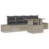 vidaXL Sofa Set mit Kissen 5 pcs Hellgrau Poly-Rattan