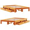 vidaXL Massivholzbett ohne Matratze Wachsbraun 120x190 cm Kiefernholz