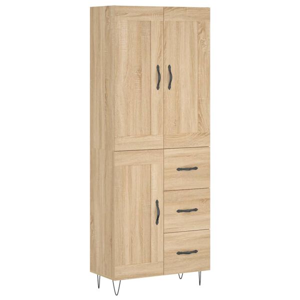vidaXL Highboard Sonoma-Eiche 69,5x34x180 cm Holzwerkstoff