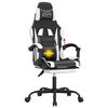 vidaXL Gaming-Stuhl mit Fu&szlig;st&uuml;tze Drehbar Schwarz & Wei&szlig; Kunstleder