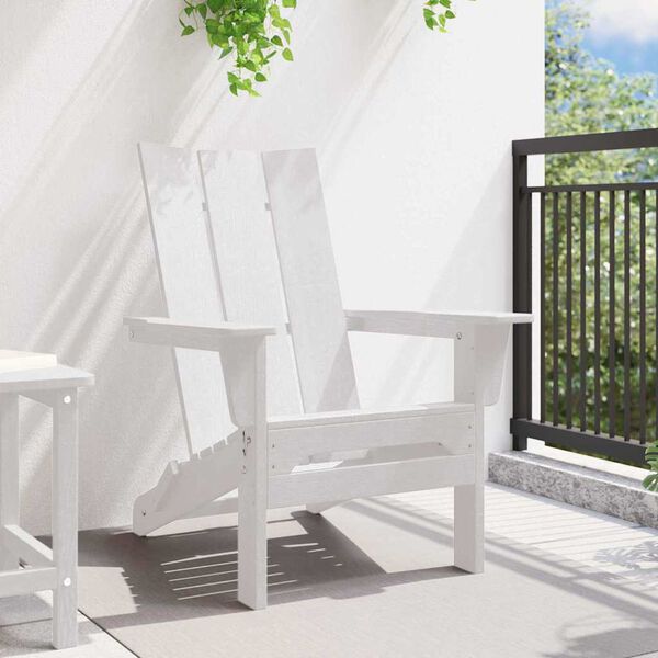 vidaXL Klappbarer Adirondack-Stuhl Weiß 74.5 x 80.5 x 90cm HDPE