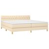 vidaXL Boxspringbett mit Matratze & LED Creme 200x200 cm Stoff