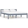 vidaXL Massivholzbett Grau Kiefer 120x200 cm