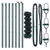 vidaXL Zaunpfosten Gr&uuml;n 10 x 0,6 m (40 x 40 mm Maschen) Stahl und PVC