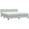 vidaXL Boxspringbett mit Matratze Hellgrau 180x220 cm Samt