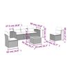 vidaXL 6-tlg. Garten-Sofagarnitur mit Kissen Beige Poly Rattan