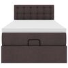 vidaXL Ottoman-Bett mit Matratze & LEDs Dunkelbraun 90x190 cm Stoff