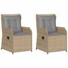 vidaXL Gartenbank 2 Stk. Beige Poly-Rattan