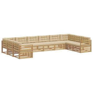 vidaXL Sofagarnituren 10 stk. Wei&szlig; und Beige Polyester