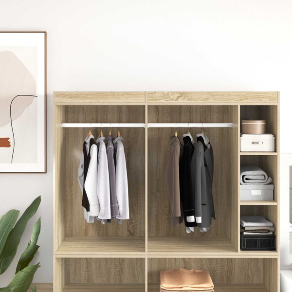 vidaXL Kleiderstange 2 pcs Silber 764 x 15 x 29 mm Aluminiumlegierung