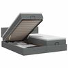 vidaXL Ottoman Bett mit Matratze mit Kopfteil 2 Stk. Dunkelgrau Stoff