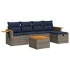 vidaXL 6-tlg. Garten-Sofagarnitur mit Kissen Grau Poly Rattan
