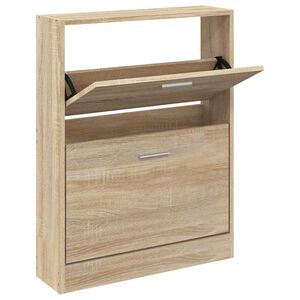 vidaXL Schuhschrank Eiche 59 x 17 x 81 cm Holzwerkstoff