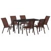 vidaXL Garten Essgruppe 7 pcs Braun und Schwarz