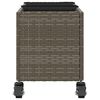 vidaXL Pflanzk&uuml;bel mit Rollen 3 T&ouml;pfe Grau 107x32x38 cm Poly-Rattan