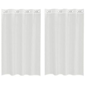vidaXL Voile Vorh&auml;nge mit &Ouml;sen 2 Stk. Wei&szlig;