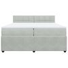vidaXL Boxspringbett mit Matratze Hellgrau 200x200 cm Samt