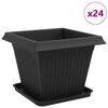 vidaXL Blument&ouml;pfe 24 pcs Schwarz 38 x 38 x 30 cm Kunststoff