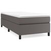 vidaXL Boxspringbett mit Matratze Grau 100x200 cm Kunstleder