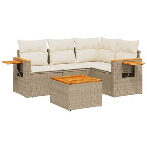 vidaXL Patio Sofa Set 5-Sitzer Beige and Cream