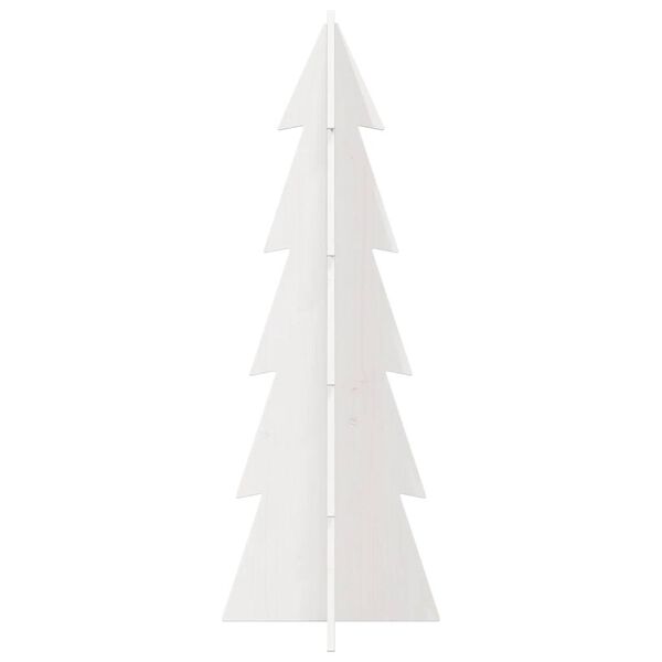 vidaXL Weihnachtsbaum zum Schm&uuml;cken Wei&szlig; 112 cm Massivholz Kiefer