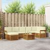 vidaXL Ecksofa Set mit Kissen 8 pcs Natur und Creme Massivholz Akazie