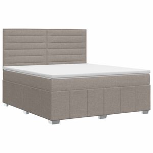 vidaXL Boxspringbett mit Matratze Taupe 140 x 190 cm Stoff