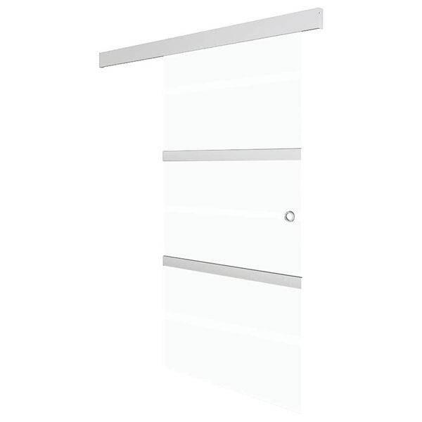 vidaXL Schiebetür ESG-Glas und Aluminium 76x212 cm Silbern