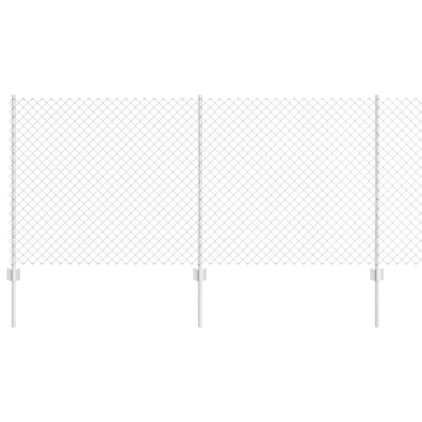 vidaXL Zaun mit Pfosten Silber 1 x 10 m Stahl