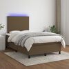 vidaXL Boxspringbett mit Matratze & LED Dunkelbraun 120x190 cm Stoff