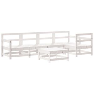 vidaXL 6-tlg. Garten-Lounge-Set Wei&szlig; Massivholz Kiefer