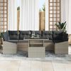 vidaXL Garten-Sofa-Set mit Kissen 8 pcs Hellgrau Poly-Rattan