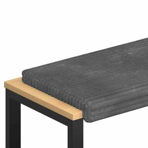 vidaXL Bankkissen Pl&uuml;schcord Hellgrau Tiefe 35 cm