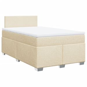 vidaXL Boxspringbett mit Matratze Creme 120x200 cm Stoff
