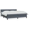 vidaXL Boxspringbett mit Matratze Dunkelgrau 180x220 cm Samt