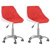 vidaXL Esszimmerst&uuml;hle 2 Stk. Drehbar Rot und Wei&szlig; Kunstleder