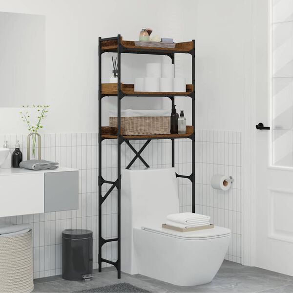 vidaXL Waschmaschinenregal Altholz 67 x 25 x 163 cm Holzwerkstoff