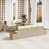 vidaXL Garten-Sofa-Set mit Kissen 8 pcs Beige Poly Rattan