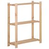 vidaXL Lagerregal mit 3 B&ouml;den 60x28,5x90 cm Massivholz Kiefer