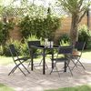 vidaXL Garten Essgruppe 5 pcs Schwarz Pulverbeschichteter Stahl