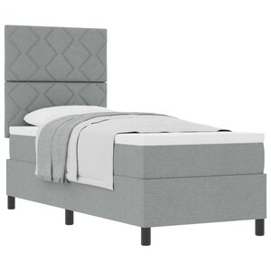 vidaXL Boxspringbett mit Kopfteil Hellgrau 80 x 200 cm Stoff