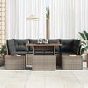 vidaXL Garten-Sofa-Set mit Speicher 7 pcs Grau Poly Rattan