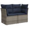 vidaXL | Gartensofa | mit Kissen Grau 124 x 62 x 69cm Poly-Rattan